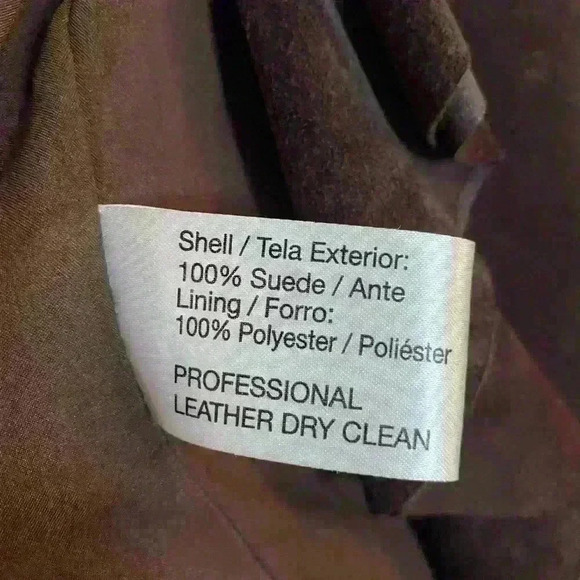 Oscar an Oscar De La Renta Company Brown 100% Suede Ruffle Blazer size 8 - Picture 7 of 13